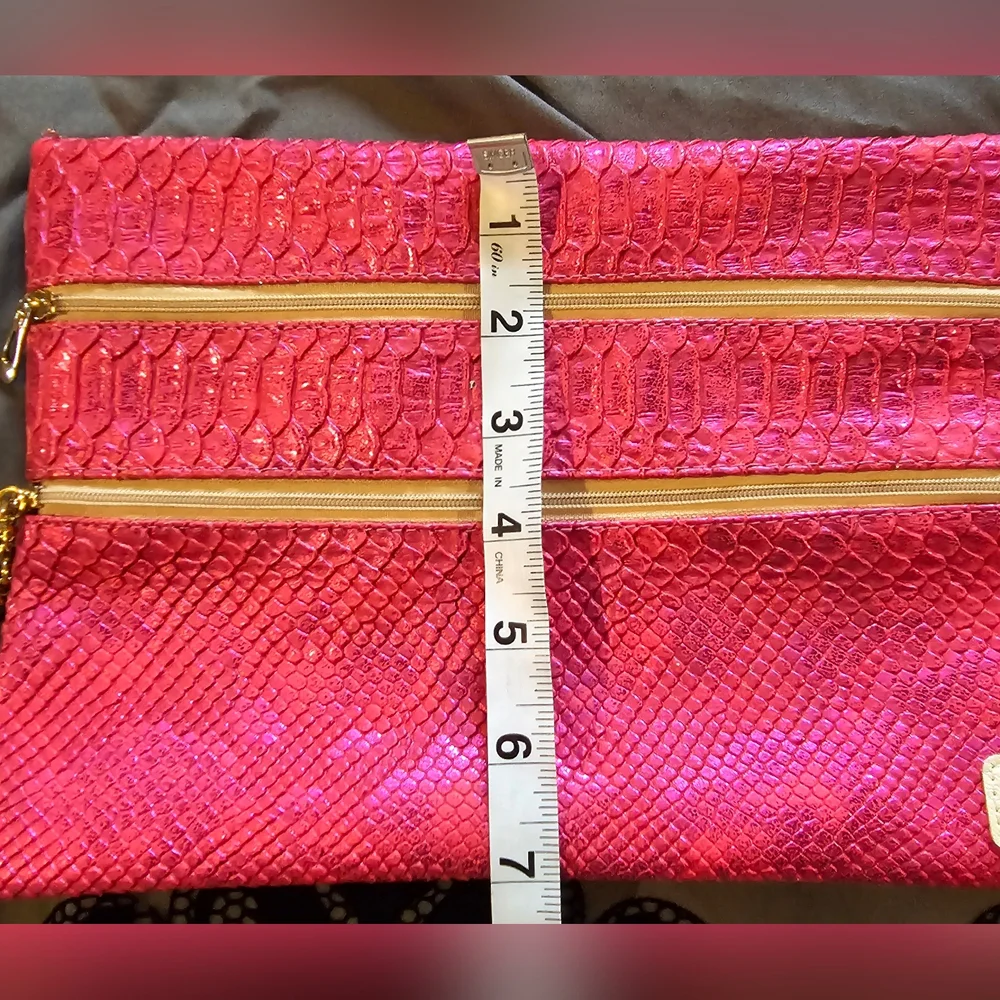 Pink Snake Print Makeup Bag